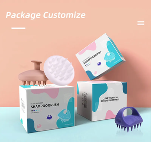 Cepillo de Silicona para Masaje del Cuero Cabelludo con Cerdas Suaves y Caja Personalizable con Logotipo, Cepillo de Champú para Ducha para Mujeres - Product Image 4