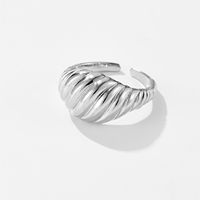 VEWANT Direct usine Bague ouverte Croissant massif en cuivre plaqué or 18K et rhodium, Bijoux de haute qualité en gros pour le dropshipping