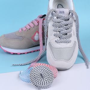 Custom Polka Dots Colorful Twill <b>Shoelaces</b> 8MM Wide Double Layer Flat Hollow Laces for Casual Sneakers Sport <b>Shoelaces</b> - Product Image 2