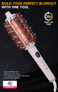 <span class=keywords><strong>Brosse</strong></span> thermique infrarouge en céramique à double PTC, chauffage rapide 410F, peigne chauffant électrique, <span class=keywords><strong>brosse</strong></span> à boucler les cheveux française, double tension, ionique - Product Image 6
