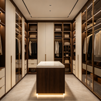 Armoire sur mesure de haute qualité avec porte en verre moderne, écologique et durable, pour appartement de luxe ou villa
