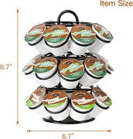 Support de carrousel pour dosettes de café compatible K-Cups, rangement pour 27 dosettes, rotation à 360 degrés, organisateur de comptoir de cuisine pour la maison ou le bureau