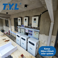 36KW Solarenergiesystem für Wohnhäuser mit Split-Phase-Wechselrichter, Lithium-Ionen-Batterie, Komplette Hauslösung, Komplettset mit Anleitung