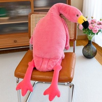 Peluche Flamant Rose en Gros, Poupée en Peluche Flamant Rose Personnalisée, Coussin Animal Flamant Rose Doux et Grand, Jouets en Peluche Flamant Rose Allongé