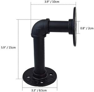 농가 선반 소박한 파이프 장식 산업 선반 블랙 철 파이프 선반 브래킷 - Product Image 2