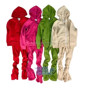 Hoodies kıyafetler pamuk kızlar için giyim setleri 2-Piece setleri 2y-6y çocuklar özel Logo öğeleri kabul çocuklar için Trendy takım bebek