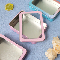 Boîte en étain de Noël personnalisée avec fenêtre transparente pour collations, bonbons, chocolats, sucettes, biscuits – Emballage polyvalent pour cadeaux et artisanat