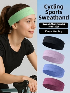 Fascia Sportiva in Nylon ad Asciugatura Rapida, Elastica e Larga, con <span class=keywords><strong>Strisce</strong></span> Anti-sfilamento in Maglia Senza Cuciture - Product Image 2