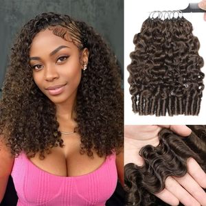 Nouvelles extensions de <span class=keywords><strong>cheveux</strong></span> humains au crochet double épaisseur, <span class=keywords><strong>bouclés</strong></span> style birman, avec nœuds miracle, pour tresses au crochet - Product Image 4