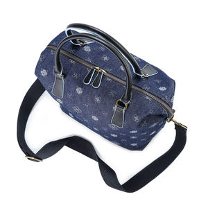 Sac à main en denim indigo rétro avec motif brodé et bretelles convertibles - Product Image 6