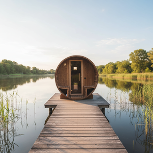 Sauna de Madera de Abeto con Porche para 6 Personas, <span class=keywords><strong>Estufa</strong></span> Eléctrica de Leña para <span class=keywords><strong>Terraza</strong></span> y Jardín, Kit de Ocio Natural para Villa - Product Image 1