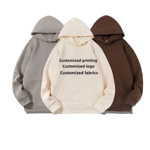 Sudaderas con Capucha Oversize Personalizadas para Hombre, Estilo Urbano, 430 g/m² de Alto Gramaje, con Bordado 3D y Estampado de Piel Sintética de Zorro Plateado - Product Image 1