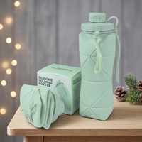 Gourde pliable télescopique en silicone pour le voyage transfrontalier – Bouteille portable de style ancien pour l'extérieur