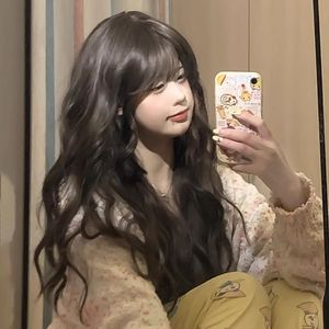 Nouvelle perruque pour femmes aux <span class=keywords><strong>cheveux</strong></span> longs, grosses vagues, boucles, ondulations de l'eau, simulation naturelle de Lolita, style de couverture complète de la tête douce - Product Image 2