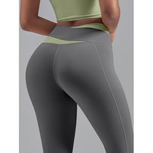 Leggings de Yoga de Cintura Alta, Elásticos, Negros, Largos, con Estiramiento en Cuatro Direcciones, Sin Costuras, Ropa Deportiva para Mujer - Product Image 5