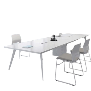 Hiện đại đơn giản màu trắng nội thất văn phòng gỗ hội nghị bàn ghế đặt bàn tiếp tân nhỏ đàm phán bàn làm việc - Product Image 6