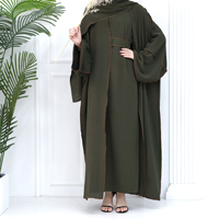 Robe musulmane pour femmes en gros, robe longue musulmane de Dubaï pour l'Aïd, sans hijab, vêtements islamiques, abaya à ouverture frontale