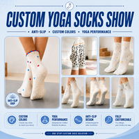 Chaussettes de Pilates personnalisées douces et respirantes, antidérapantes, à semelle adhérente, mi-mollet, pour yoga, entraînement en intérieur, fitness, avec design gratuit