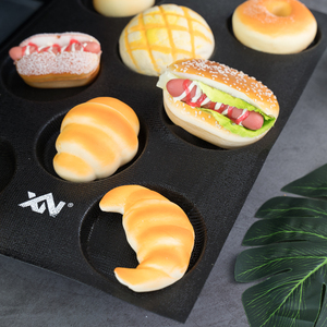 Plaques <span class=keywords><strong>de</strong></span> cuisson antiadhésives ovales en Silicone, 8 grilles, moules à hamburgers perforés, plateau à muffins - Product Image 5