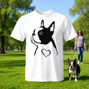 Camiseta sin mangas para perros Boston Terrier con diseño 'I Love My Dog with Heart' para amantes de las mascotas - Product Image 3