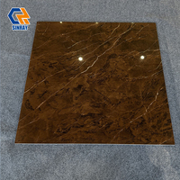 Carrelage mural et de sol en porcelaine émaillée 800x800mm, effet marbre noir brillant, antibactérien, antidérapant, pour intérieur moderne