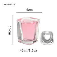 Verres à shot personnalisés en forme de cœur, base lourde, 45 ml, écologiques, transparents, faciles à nettoyer, pour les promotions de fêtes
