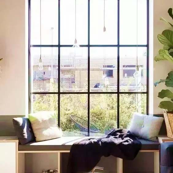 Pan-çelik çift cam çelik pencere ve kapılar çelik sabit pencere ile en ince görüş açısı