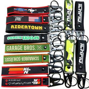 <b>Custom</b> Logo Woven Wristlet Keychain Promotional Fabric Lanyard Holder for Motorcycle <b>Key</b> Lanyards - Product Image 2
