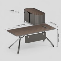 Mueble de Oficina para Gerentes, Escritorio de Director Ejecutivo de Grado Industrial, Gabinete Lateral Pintado con Pintura a Base de Agua, Tablero E1, Espacio de Trabajo