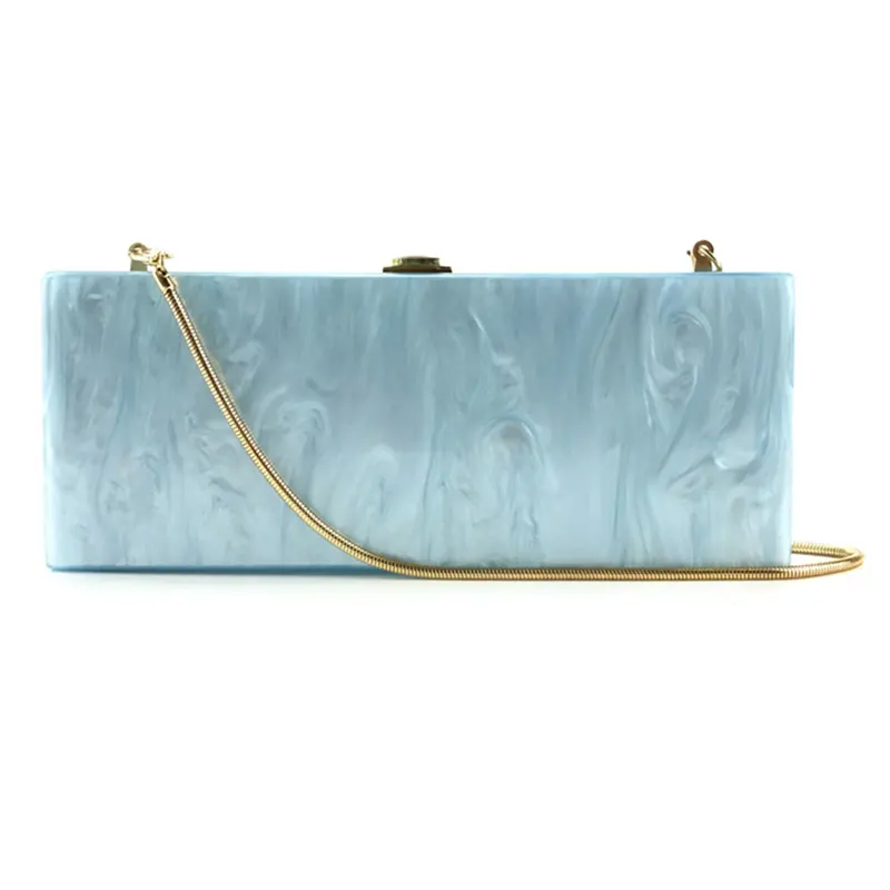 New Trends Pearls Lustre Long Clutch Bag Acrylic Marble Wedding handbag Bridal Party Messenger Purse Evening Bags
