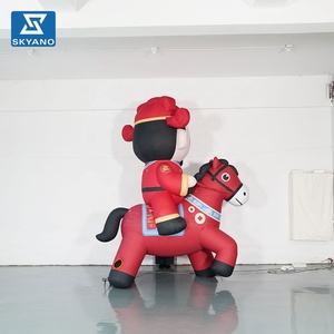 Modèle de dessin animé gonflable géant du Dieu de la Fortune à cheval pour la publicité et la décoration de centres commerciaux et de festivals - Product Image 6
