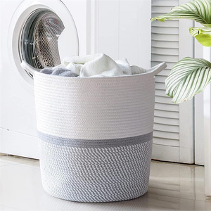 Large <strong>Storage</strong> Baskets Cotton Rope Basket <strong>Knitted</strong> Similar Big Woven Laundry Basket for <strong>Storage</strong> - Product Image 6