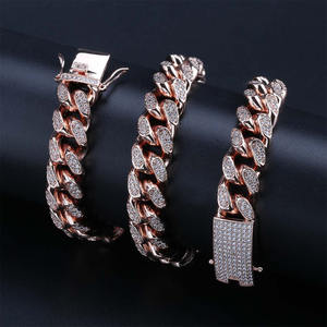 Bijoutiers ÉTATS-UNIS Hommes Lourds Glacé hiphop Or deux tons or rose femmes CZ Miami Cubain Lien Chaîne Tour De Cou collier - Product Image 5