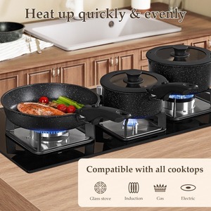 Maifan Stone Cookware Set Non-Stick Frying Pan <b>Soup</b> <b>Pot</b> With Lid Oven Safe Household Kitchen Cooking Set - Product Image 3