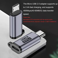 Konektor konverter USB Tipe C betina Ke mikro USB jantan mendukung sinkronisasi Data isi ulang