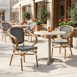 <span class=keywords><strong>Chaise</strong></span> de <span class=keywords><strong>salle</strong></span> <span class=keywords><strong>à</strong></span> <span class=keywords><strong>manger</strong></span> d'extérieur en <span class=keywords><strong>rotin</strong></span> PE et aluminium, imperméable - <span class=keywords><strong>Chaise</strong></span> de patio durable et confortable, tressée <span class=keywords><strong>à</strong></span> la main, pour hôtel/jardin - Product Image 6