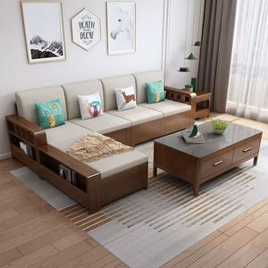 Sofá <span class=keywords><strong>de</strong></span> 3 Plazas con Estructura <span class=keywords><strong>de</strong></span> Madera Natural, Reposabrazos Acolchados y Cojines <span class=keywords><strong>de</strong></span> Tela Suave, Ideal para la Sala <span class=keywords><strong>de</strong></span> Estar del Hogar - Product Image 4