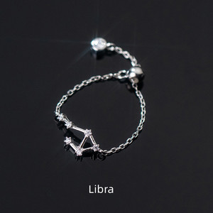 INS 12 constellation bijoux à la mode en argent sterling 925 anneaux réglables plaqués or constellation chaîne anneaux bijoux pour femmes - Product Image 5
