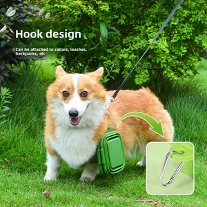 Bol pliable en silicone pour animaux de compagnie - Bol double portable pour chien pour l'extérieur - Bol carré pour boire pour chat et chien - Bol pour nourriture pour animaux de compagnie - Product Image 1