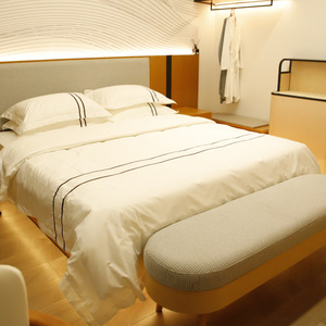 Bilido <span class=keywords><strong>Deluxe</strong></span> cama de matrimonio para Holiday Inn estándar cadena de hoteles muebles de madera moderna para dormitorio Suite apartamento habitación de hostal cama - Product Image 3