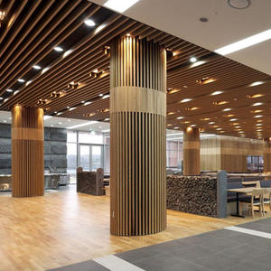 Ses emici ahşap tahıl dalgalı profil tavan U şeklinde tavan - Product Image 5