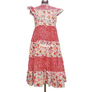 Vestido de verano de algodón indio con estampado digital para mujer, ropa de playa, túnica india étnica, vestido maxi, silueta en A, vestido informal. - Product Image 1