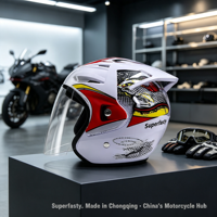 Casque de moto demi-face léger en ABS de qualité pour jeunes, idéal pour la ville et le quotidien, vente en gros