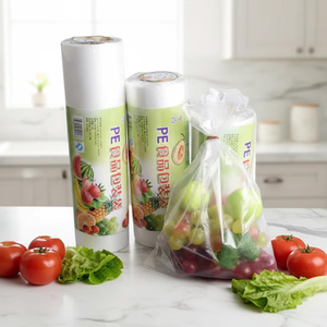 Factory Direct Transparent PE Plastic Bags Valve Gravure Printing Custom Logo Food <strong>Fruit</strong> Vegetable Supermarket Packaging <strong>Roll</strong> - Product Image 1
