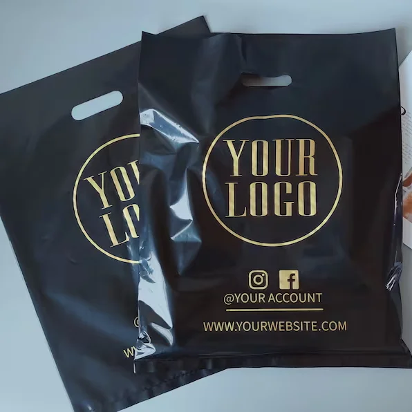 Venta al por mayor troquelado ecológico diseño personalizado compras huecograbado impresión bolsas de plástico con logotipo