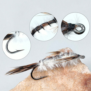 OEM 23,5 mm 6 #   Leurre de pêche à la mouche Hexagenia Nymph à anneau barbelé, à coulée lente, avec caractéristiques naturelles, pour la pêche à la truite et au bar - Product Image 5