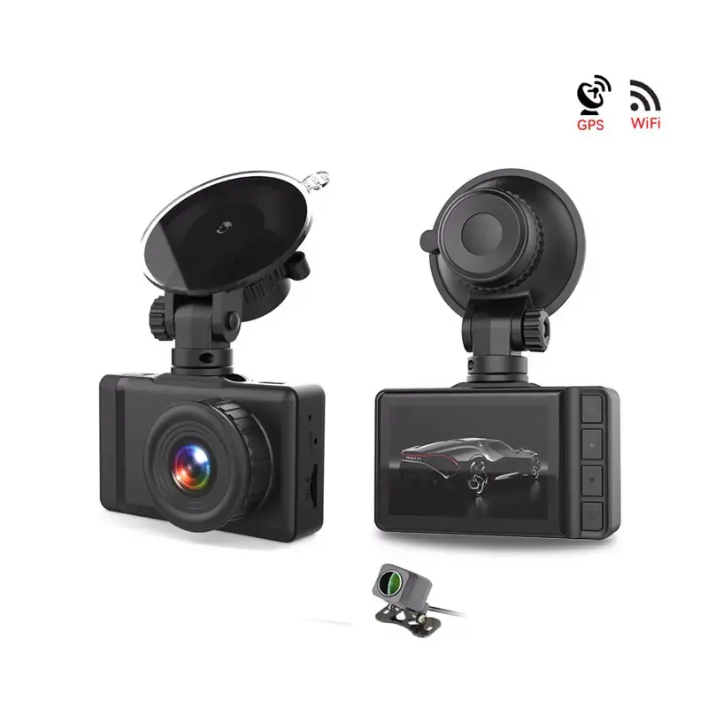 4K 3 Inch Magnetic Núi Wifi GPS Xe Hộp Đen Máy Ảnh Dash Cam Máy Quay Video