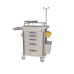 Mobile medicine emergency trolley cart for easy use hospital high quality professional emergency medical cart trolley