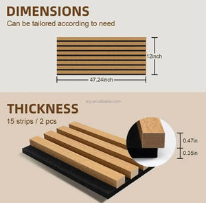 Panneau mural acoustique Akupanel à lattes en bois faciles à installer pour une décoration élégante de murs et de plafonds insonorisée avec solution de conception graphique - Product Image 2
