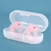 Étui de protection pour sucette WEISHENG avec logo imprimé, en PP de qualité alimentaire, transparent, portable, double compartiment pour sucettes, pour bébé